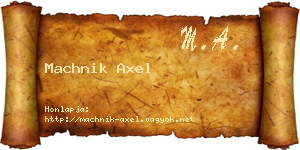 Machnik Axel névjegykártya